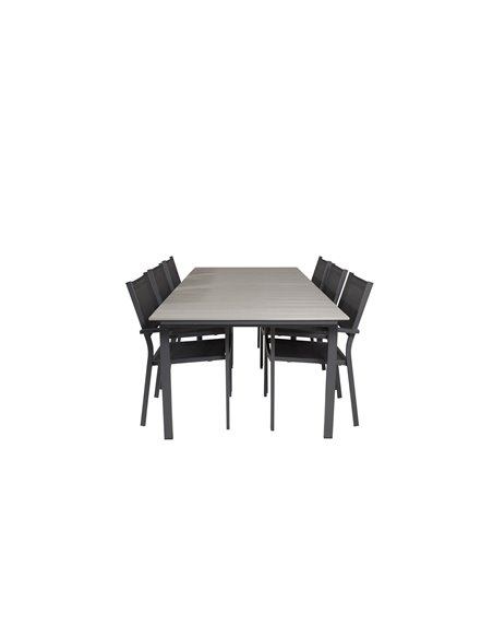 Matgrupp Levels med Copacabana matstolar, 224 × 100 cm