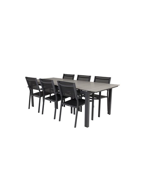 Matgrupp Levels med Copacabana matstolar, 224 × 100 cm
