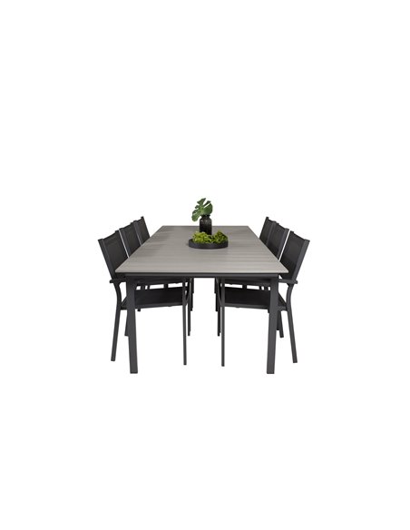 Matgrupp Levels med Copacabana matstolar, 224 × 100 cm