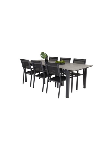 Matgrupp Levels med Copacabana matstolar, 224 × 100 cm