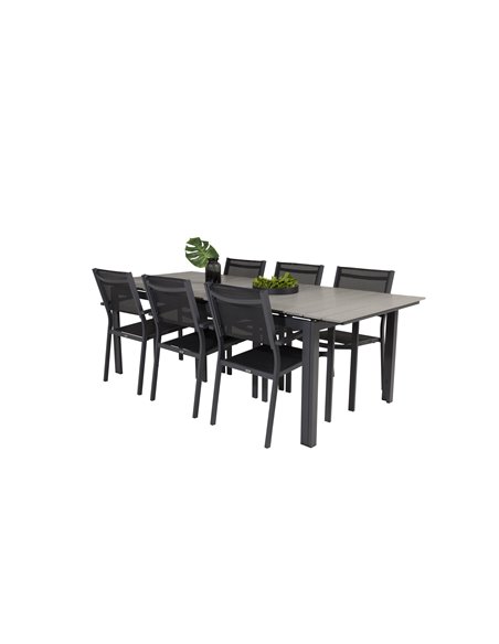 Matgrupp Levels med Copacabana matstolar, 224 × 100 cm