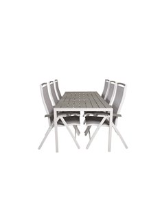 Matgrupp Break med Albany matstolar, 205 × 90 cm