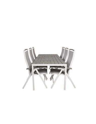 Matgrupp Break med Albany matstolar, 205 × 90 cm