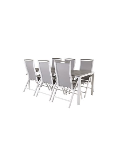 Matgrupp Break med Albany matstolar, 205 × 90 cm