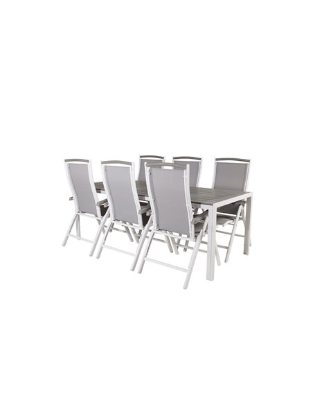 Matgrupp Break med Albany matstolar, 205 × 90 cm