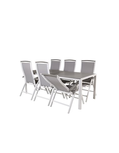 Matgrupp Break med Albany matstolar, 205 × 90 cm
