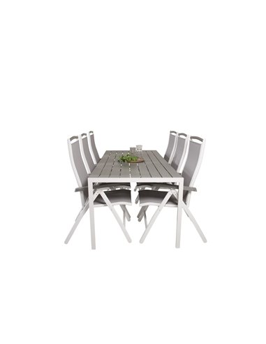 Matgrupp Break med Albany matstolar, 205 × 90 cm