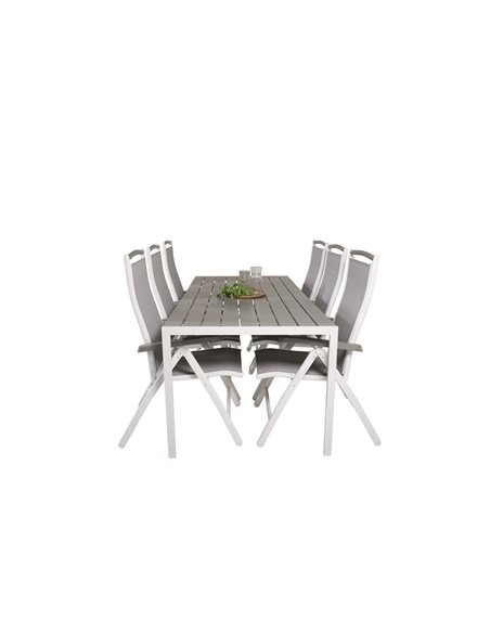 Matgrupp Break med Albany matstolar, 205 × 90 cm