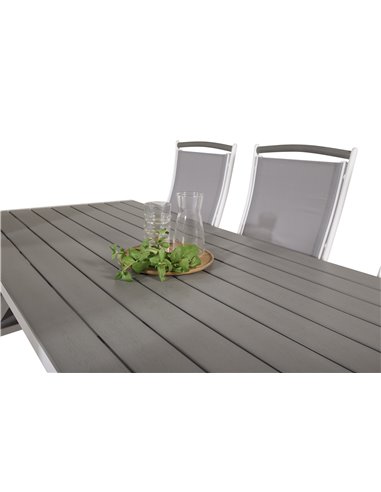 Matgrupp Break med Albany matstolar, 205 × 90 cm