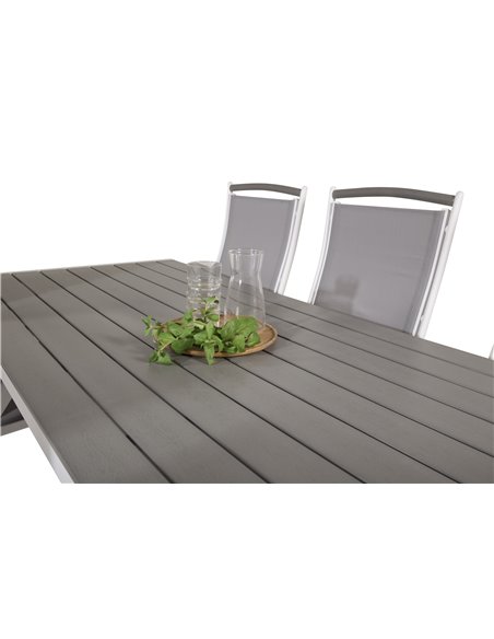 Matgrupp Break med Albany matstolar, 205 × 90 cm