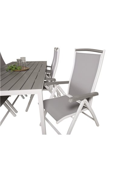 Matgrupp Break med Albany matstolar, 205 × 90 cm