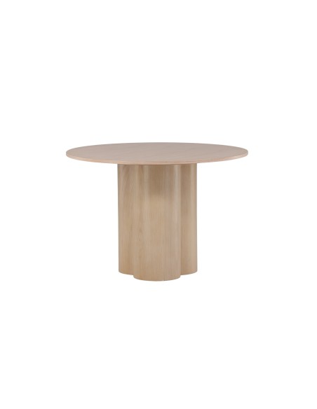 Runt matbord Olivia, Ø110 cm, Vitlaserad