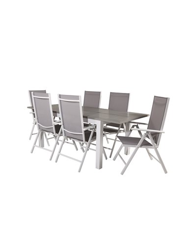 Matgrupp Albany med Break matstolar, 152 × 90 cm