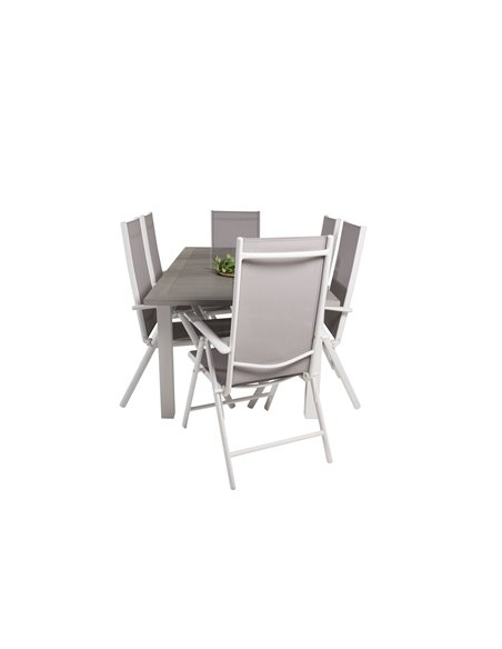 Matgrupp Albany med Break matstolar, 152 × 90 cm