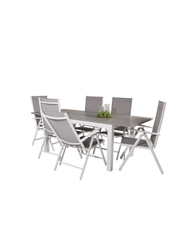 Matgrupp Albany med Break matstolar, 152 × 90 cm
