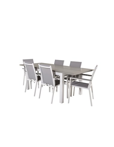 Matgrupp Albany med Parma matstolar, 152 × 90 cm