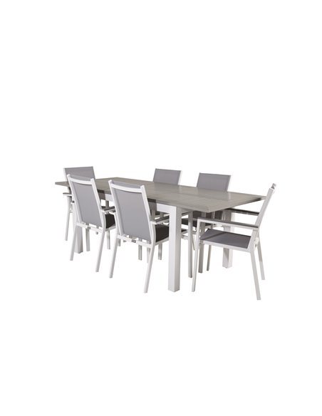 Matgrupp Albany med Parma matstolar, 152 × 90 cm