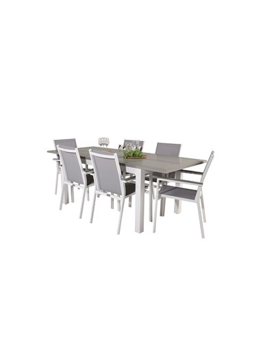 Matgrupp Albany med Parma matstolar, 152 × 90 cm
