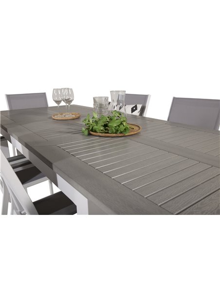 Matgrupp Albany med Parma matstolar, 152 × 90 cm
