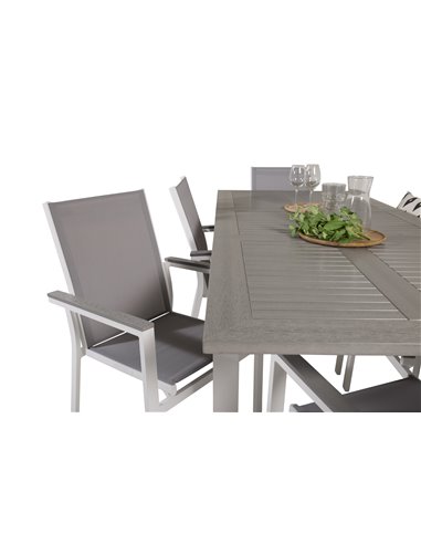 Matgrupp Albany med Parma matstolar, 152 × 90 cm