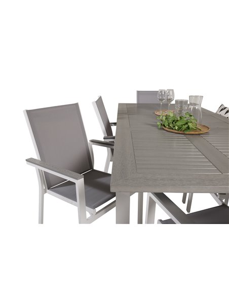 Matgrupp Albany med Parma matstolar, 152 × 90 cm