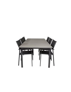 Matgrupp Levels med Santorini matstolar, 224 × 100 cm