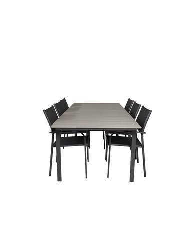 Matgrupp Levels med Santorini matstolar, 224 × 100 cm