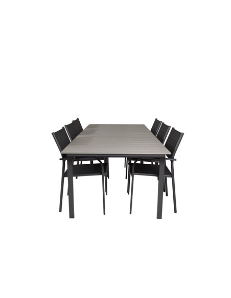 Matgrupp Levels med Santorini matstolar, 224 × 100 cm