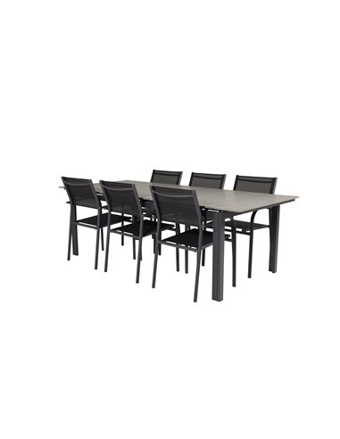 Matgrupp Levels med Santorini matstolar, 224 × 100 cm