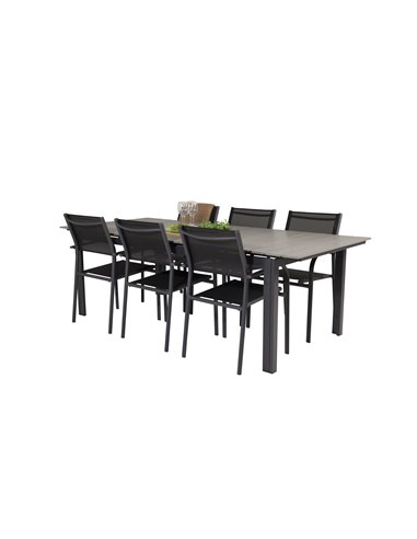 Matgrupp Levels med Santorini matstolar, 224 × 100 cm