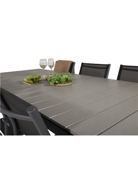 Matgrupp Levels med Santorini matstolar, 224 × 100 cm