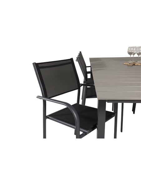Matgrupp Levels med Santorini matstolar, 224 × 100 cm
