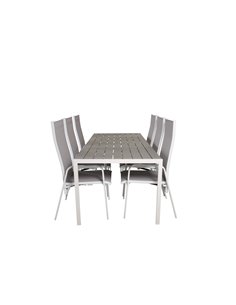 Matgrupp Break med Copacabana matstolar, 205 × 90 cm