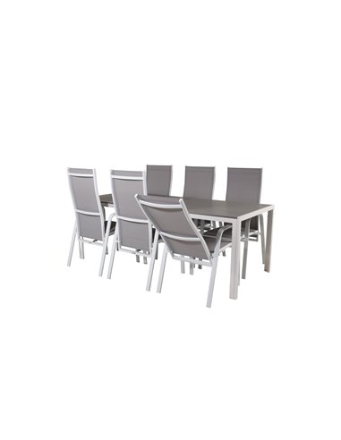 Matgrupp Break med Copacabana matstolar, 205 × 90 cm