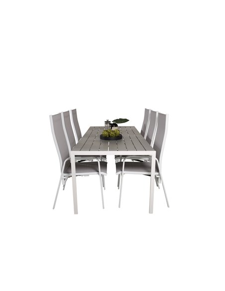 Matgrupp Break med Copacabana matstolar, 205 × 90 cm