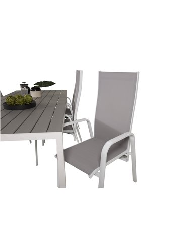 Matgrupp Break med Copacabana matstolar, 205 × 90 cm