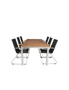 Matgrupp Zenia med Bois matstolar, 200 × 100 cm