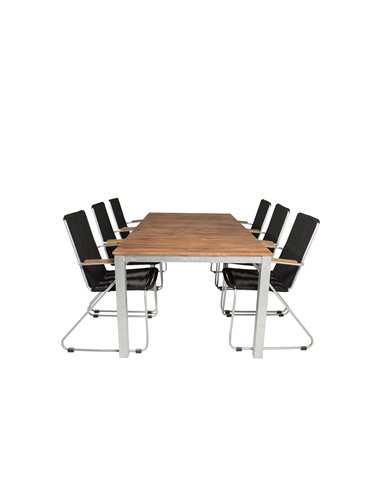 Matgrupp Zenia med Bois matstolar, 200 × 100 cm