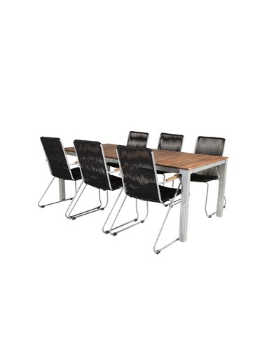 Matgrupp Zenia med Bois matstolar, 200 × 100 cm