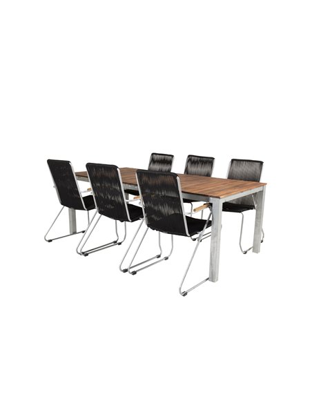 Matgrupp Zenia med Bois matstolar, 200 × 100 cm