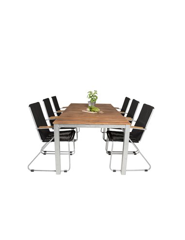Matgrupp Zenia med Bois matstolar, 200 × 100 cm