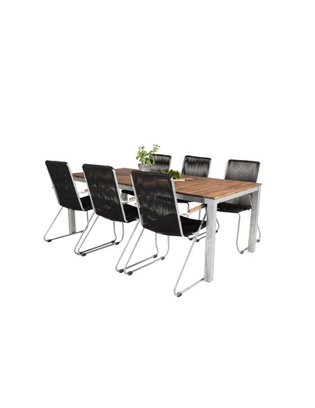 Matgrupp Zenia med Bois matstolar, 200 × 100 cm