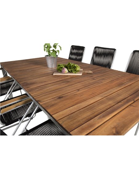 Matgrupp Zenia med Bois matstolar, 200 × 100 cm