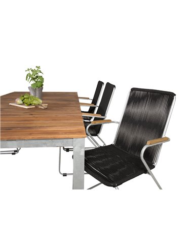 Matgrupp Zenia med Bois matstolar, 200 × 100 cm