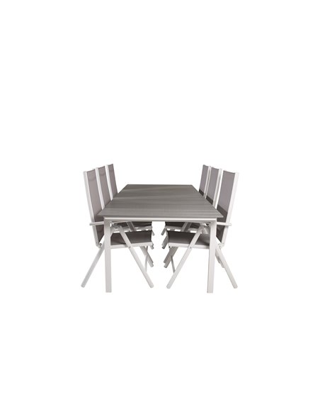 Matgrupp Levels med Break matstolar, 229 × 100 cm