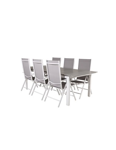 Matgrupp Levels med Break matstolar, 229 × 100 cm
