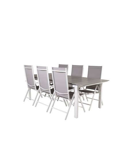 Matgrupp Levels med Break matstolar, 229 × 100 cm