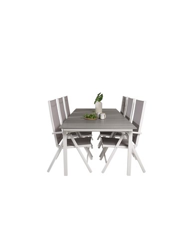 Matgrupp Levels med Break matstolar, 229 × 100 cm