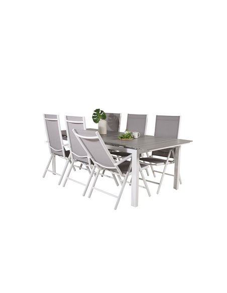 Matgrupp Levels med Break matstolar, 229 × 100 cm