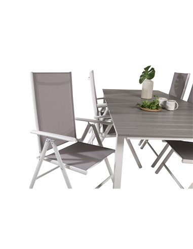 Matgrupp Levels med Break matstolar, 229 × 100 cm